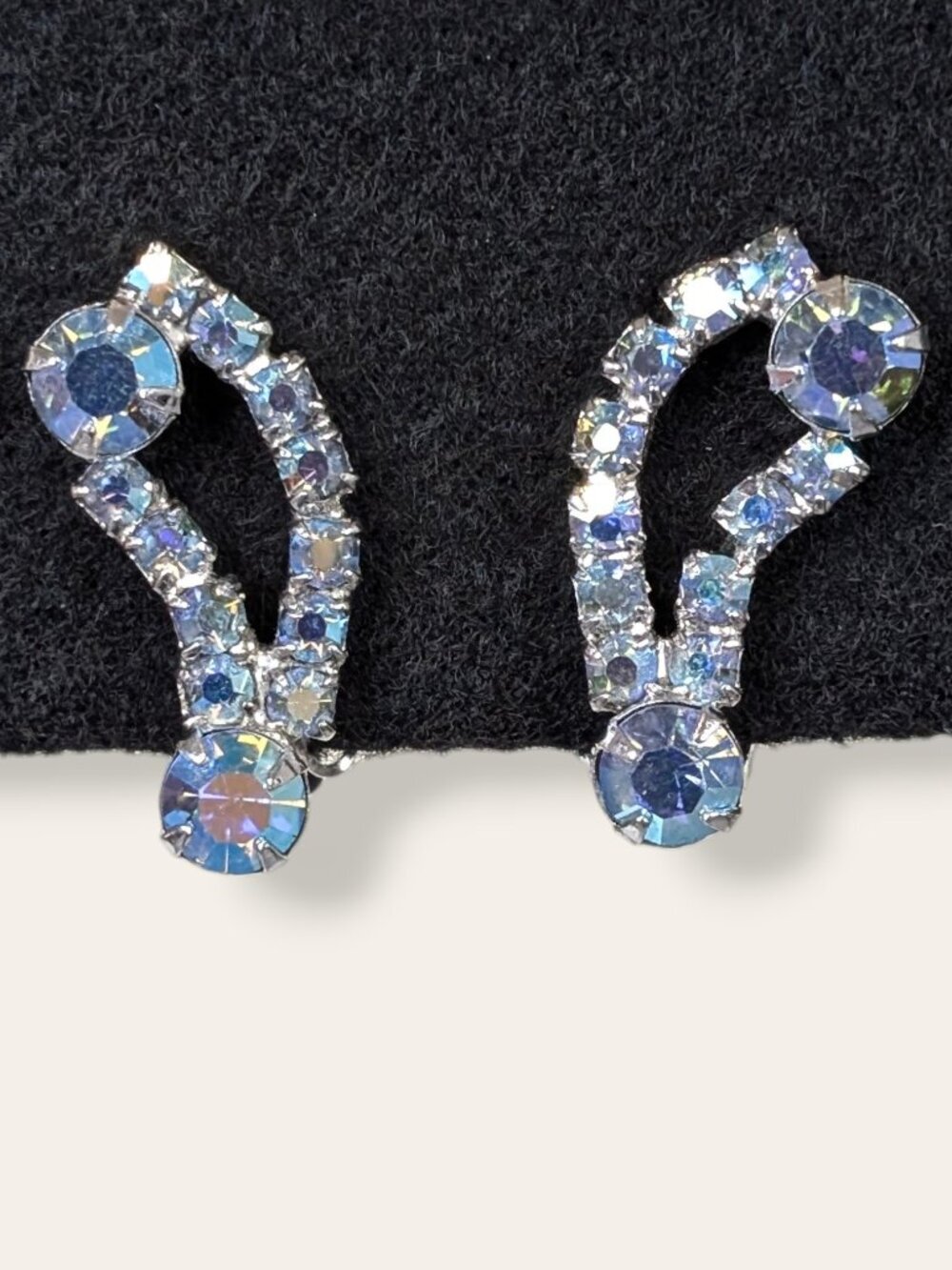 V. Blue Austrian AB Crystal Earrings
